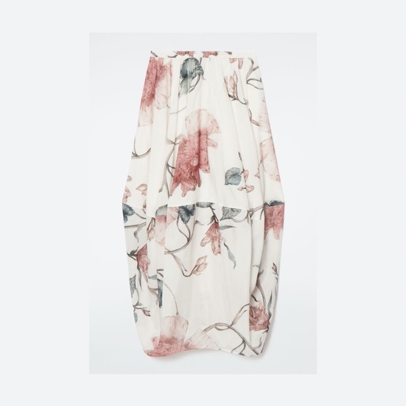 COS Balloon Bubble-Hem Midi Floral Skirt - Size 2 Like New - Picture 1 of 6